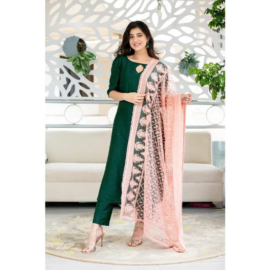 Women Kurti Palazzo Dupatta Indian Handmade Wedding Party Wear Salwar Kameez Set